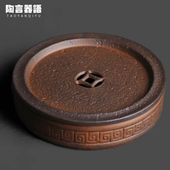 Rock мина груба керамика съхранение на вода дизайн лилав пясък чайник база китайски чай комплект пот носител пот повишаване мат