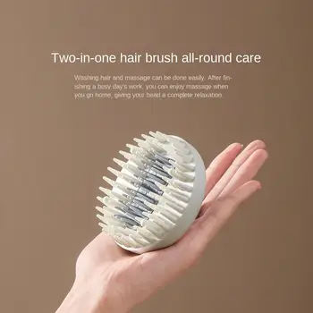 Rubber Grip Hair Scalp Massager Move Dandruff Wet & Dry Silicone Silicone Shampoo Brush Grey Scalp Shower Massage Brush Home