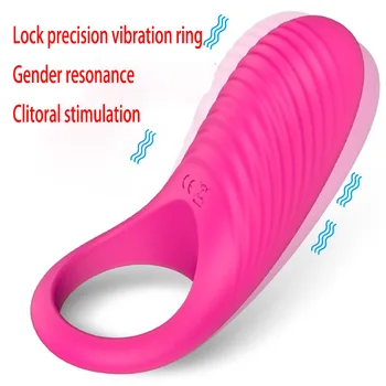 S045 Вибрационен пръстен Двойка Съвместни вибрации Забавни консумативи Забавяне пръстен Мъжки женски мед боб стимулация заключване сперматозоиди пръстен вибратор