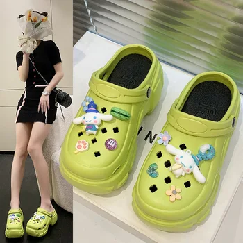 Sanrio Cinnamoroll Дамски сандали Летни нехлъзгащи се водоустойчиви чехли Момиче Класически сестрински сабо Болнична работа Медицински обувки подарък