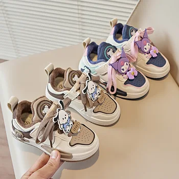 Sanrio Kuromi Детски маратонки Pochacco Girls Училищни ежедневни обувки Дишащи обувки за бягане Леки меки детски обувки Tenis Non-Slip