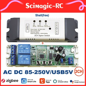Scimagic-RC 1/2/4 Way Zigbee 3.0 Tuya WiFi Smart Light Switch Модул за управление на автоматизацията на сцената Работа с Alexa, Google Home