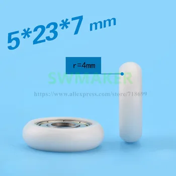  SWMAKER бял 5 * 23 * 7mm 20 профил външна топка хляб пластмасов лагер ролка найлон 625ZZ 3D принтер 2020