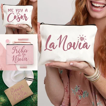 Tribu de la Novia испански печатни дамски грим чанти женски козметика случай чанта съхранение измиване пакет пътуване организатор тоалетна чанта