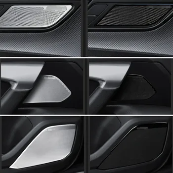  автомобил предна задна врата аудио високоговорител капак стикер врата високоговорител капак протектор подстригване за Audi A6 C8 2019 2020 интериор тапицерия