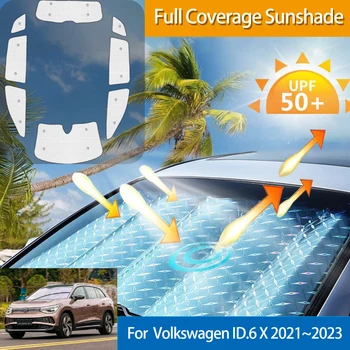 Автомобилен пълен сенник за Volkswagen ID.6 X VW ID6 X 2021 2022 2023 Автоаксесоари Анти-UV защита прозорец стикери слънце козирка