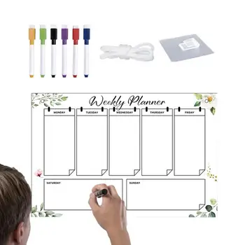 Акрилен седмичен плановик за стена Акрилна стена календар сухо изтриване включва 6 цветни маркера Housewarming подарък за хладилник