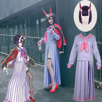 Аниме съдба / Grand Order Assassin Shuten-douji Cos жена JK секси моряк униформа косплей костюм Хелоуин отгоре + пола + огърлица + склад