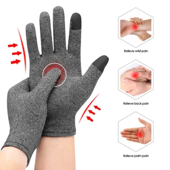 Артритни болки в ставите Облекчаване на болката Ръчни ръкавици Терапия Ръкавици за артрит с пръсти Жена Ревматоидни магнитни компресионни ръкавици 1pair