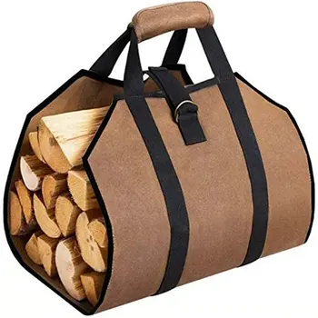 барбекю парти чанта за съхранение Висококачествена къмпинг платно дърва за огрев Дърва за носене чанта Log Camping Открит държач Носете чанта за съхранение Дървени