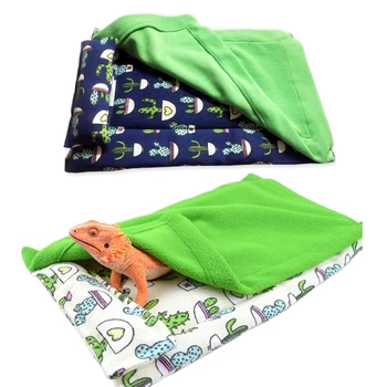 Брадато драконово легло с възглавница и одеяло Удобно топло спално легло с плюшено покритие за леопард Gecko Lizard