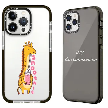 Висококачествен силиконов мек калъф за Iphone 11 12 13 14 15 Pro Max сладък карикатура жираф Smoothie Funda 6 7 8 Plus X XR XS Cover