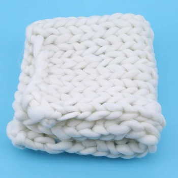 Висококачествена ръчно тъкана вълна плетене на една кука бебешко одеяло новородено фотография подпори дебели тъкани одеяло бебе одеяло доставки