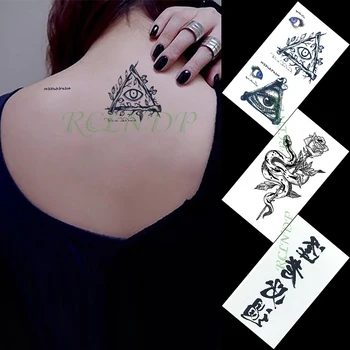 водоустойчив временен стикер за татуировка китайски писмо очи змия цвете малко изкуство tatto флаш tatoo фалшиви татуировки за жени мъже