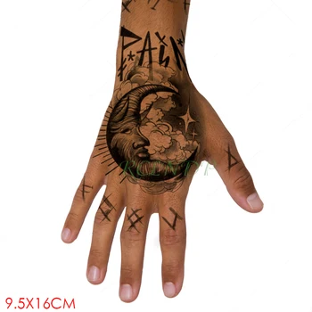 Водоустойчив временен стикер за татуировка лунна звезда символ Фалшив Tatto Flash Tatoo ръка ръка крак обратно татуировки за момичета жени мъже