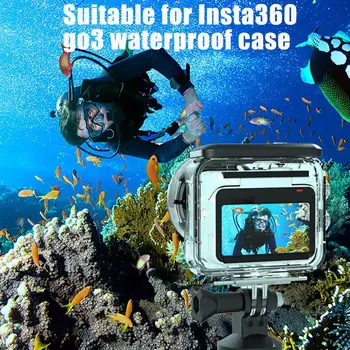 Водоустойчив корпус за Insta360 Go 3 40m подводен водолазен корпус Защитни аксесоари за камери N8n0