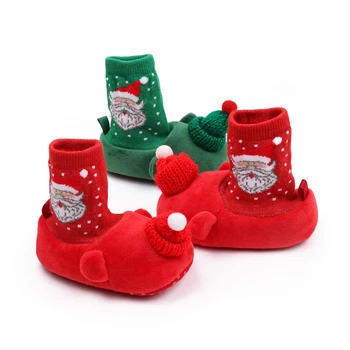Детски обувки за новородено бебе Уютни и празнични коледни бебешки буйки идеални за малки пръсти за деца