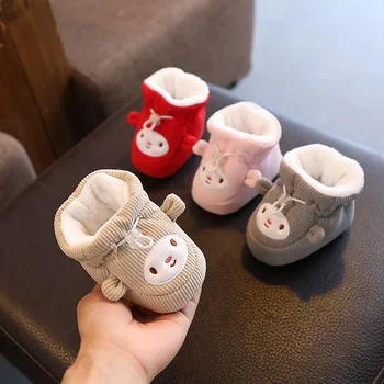 Есен и зима Бебешки обувки и чорапи за новородени с плюшени меки подметки Детски обувки за момчета и момичета на възраст 0-1 години Памучна обувка