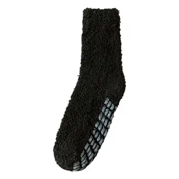 Живи цветни чорапи Ултра-плюшени неплъзгащи се размити уютни чорапи Луксозно меки студено устойчиви зимна топлина за жени 2 чифта зима