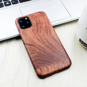 За iPhone 14 13 12 Pro Макс случаи Двойна Snap дизайн Масивна орехова дървесина Rosewood бамбук телефон капак черупка