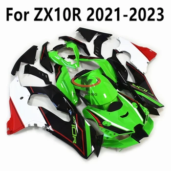 Зелен бял червен печат каросерия обтекател мотоциклет пълен обтекател комплект за ZX10R ZX10RR ZX 10 R 2021-2022-2023-2023-2024
