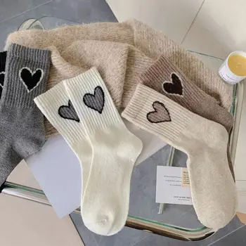 Зимни топли чорапи Мода плюс кадифе сгъстяване вълна чорапи сърце студоустойчив кашмир чорап