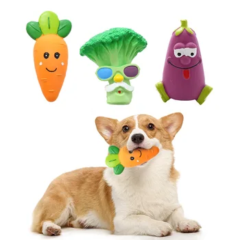 Играчки за домашни любимци Латекс Зеленчукова играчка с форма на броколи Скърцане Интерактивна играчка Обучение на кученца Игра Дъвчене на играчки Трайни консумативи за домашни любимци