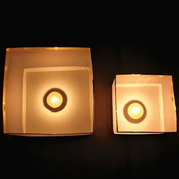 квадратна вода плаваща хартия фенери с желание фенер плаваща свещ за парти рожден ден сватбена украса у дома орнаменти