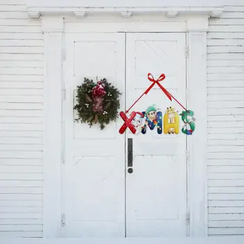 Коледна стена висяща привличаща погледа коледна врата, висяща за празничен парти декор Създаване на весела с екологичен стилен