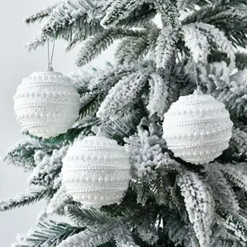 Коледно дърво декорация контрастни цветове блестящи имитация перла Коледа топки за Коледа