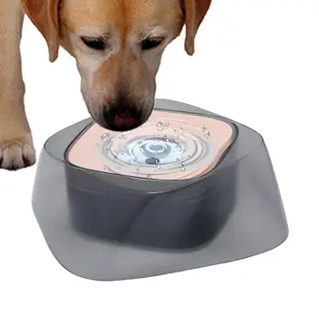 кучешка водна купа плаваща дискова вложка 1400ml доказателство за разливане с голям капацитет бавно захранващо устройство против разливане на вода дозатор прозрачно куче