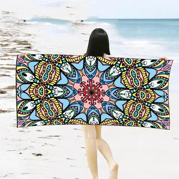 Лятна плажна кърпа за възрастни абсорбираща плажна кърпа Boho геометричен модел бързо суха кърпа за баня пътуване пикник йога одеяло жени подарък