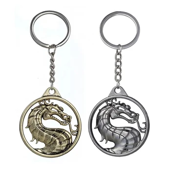 Мода реколта чар игра Mortal Kombat ключодържател дракон тотем сплав ключодържател подарък за мъже кола ключодържател
