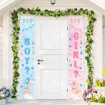 Момче или момиче врата банер пол разкриват декоративен фон бебе мечка банер Portico врата висящи бебе душ парти доставки