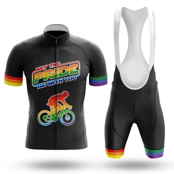 Мъже 2023 Нека гордостта бъде с теб Колоездачно джърси комплект Bib шорти костюм велосипед износване MTB спускане пътни велосипеди комплекти облекло
