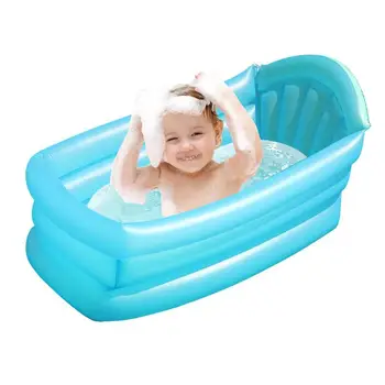 Надуваема вана за душ Сгъваем душ за пътуване PVC вана Малка душ мивка за къпане Blow Up Water Play Swimming Pool For