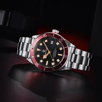 Нов PAGANI DESIGN BB58 Червени мъжки механични ръчни часовници Top Brand Луксозен автоматичен часовник за мъже NH35A Класически ретро часовник
