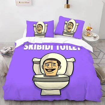 Нов хумор Skibidi тоалетна тоалетна човек лошо забавно игра седмица цифров печатни юрган покритие възглавница случай спално бельо най-добър подарък за деца
