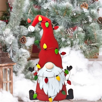 Нова Коледа открит двор знак Коледа Gnome форма градински декорации с колове Начало Нова година Navidad орнаменти за тревни площи 2023