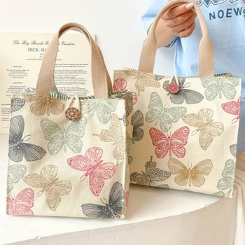 обяд чанта розов цвете пеперуда модел чанта многофункционални изолирани термо голяма пазарска чанта унисекс мода елегантен чанта