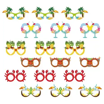 парти очила Хавайски слънчеви очила Забавни очила Забавни декорации Тропически летни реквизити Тропически Луау Летни реквизити Фото плаж за консумативи Деца