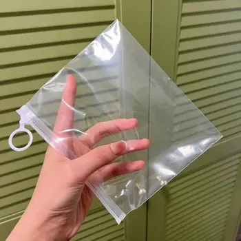 Преносима прозрачна чанта с издърпване на раздела Практична прозрачна пластмасова чанта за сортиране Пътуване многофункционална козметична чанта за бельо