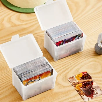Прозрачна кутия за съхранение Пластмасови K-pop Idol фотокарти Малка колекция от карти Калъф Албуми Настолен многофункционален органайзер