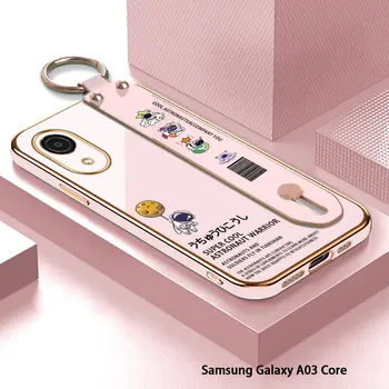 (С маншет) За Samsung Galaxy A03 Core A03s A04 A04E A02 A02s A01 астронавт модел капак луксозно покритие TPU телефон случай