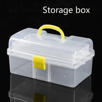 Сгъваема кутия за съхранение доставя многофункционална прозрачна кутия за съхранение на жълта ключалка