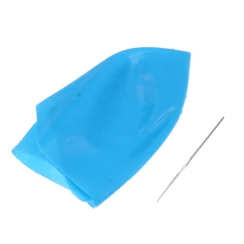 Сини силиконови акценти за коса капачка с игла оцветяване капачка шапка стайлинг инструменти