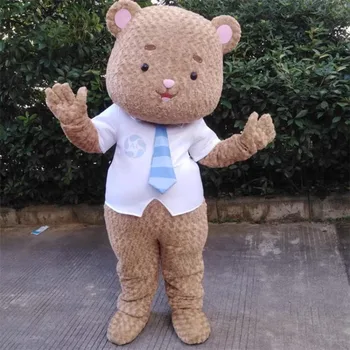 Сладък джентълмен мечка облечени като реквизит за сценично изпълнение карикатура кукла куклен костюм