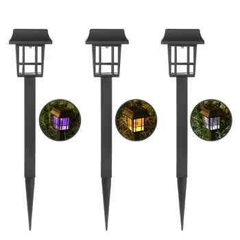 Слънчева пътека LED светлина Външна градинска лампа Водоустойчива лампа за тревни площи Осветление на фенера Слънчево захранване Пейзаж Декорация за Дропшип