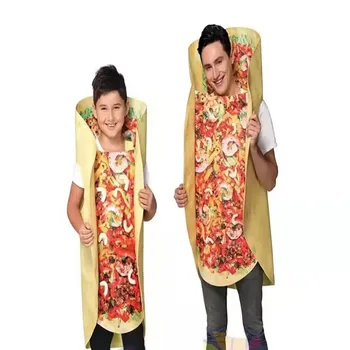 Смешни Cosplay Тако костюм Храна Парти Дрехи за възрастни и деца Парти Хелоуин Изпълнения Реквизит