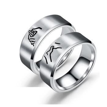 Титанов стоманен пръстен за мъже жени двойка пръстен любовници обещават пръстен сватба годежна мода бижута Brithday подарък на едро